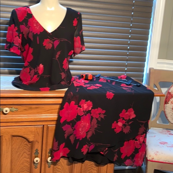 Studio One Midi Skirt Set Size 10 EUC - Picture 1 of 13